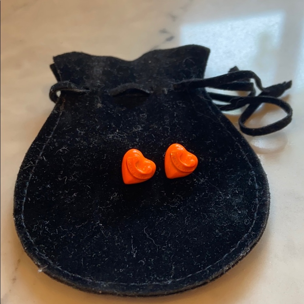 Juicy Couture neon orange heart earrings